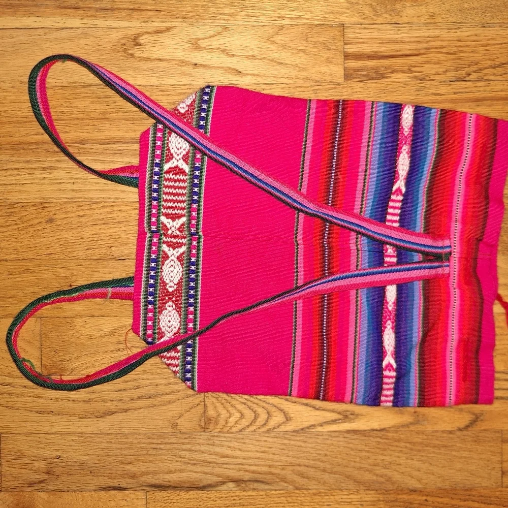SERAPE‎ HANDMADE BACKPACK Bag Colorful South American Mexican Peru Western Boho